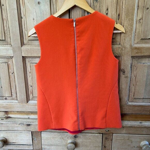 Elizabeth and James Orange Sleeveless Blouse Zip Back Autumn Tank Top Size‎ XS - Picture 7 of 10